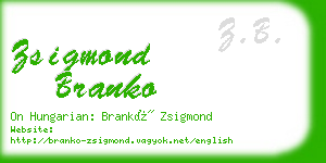 zsigmond branko business card